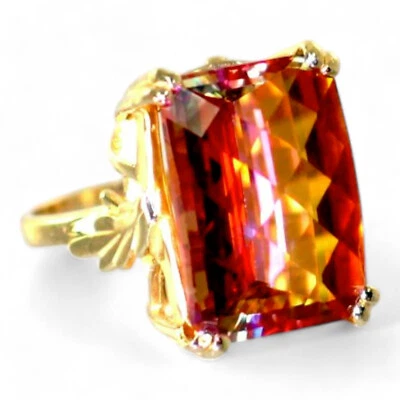 Twilight Fire Topaz, Solid 10KY or 14KY Gold Ladies Ring, R039 - Image 1 of 4