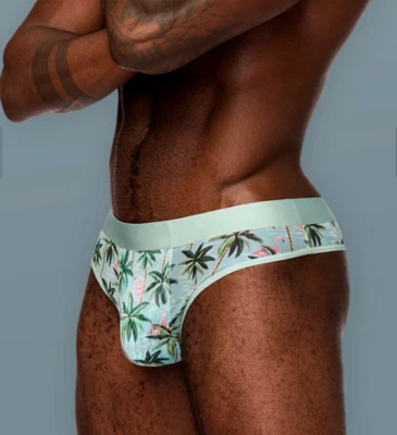 MALE POWER SEAMLESS FLAMINGO SHEER PRINTS THONG - Image 1 of 4