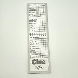 Clue The Simpsons Detective Notepad Replacement Pieces Parts