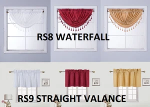 1PIECE ROD POCKET VALANCESWAG SOLID BLACKOUT FOAM LINED WINDOW CURTAIN TREATMENT - Picture 1 of 53