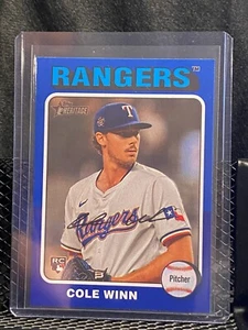 Cole Winn RC 2024 Topps Heritage High # Dark Blue Border #652 Rangers - Picture 1 of 2