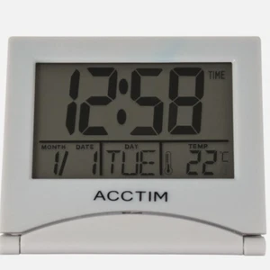 Acctim Mini Flip II Digital Travel Alarm Clock Date, Temperature Display Folding - Picture 1 of 6
