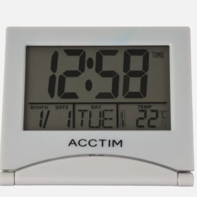 Acctim Mini Flip II Digital Travel Alarm Clock Date, Temperature Display Folding - Image 1 of 4