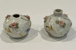 Vintage 1960s Dresden Porcelain Bud Vases - A Pair - Picture 1 of 7