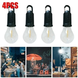 4 Pack Outdoor LED Camping Lantern Light Bulbs Hanging Portable Tent Hiking - Picture 1 of 19