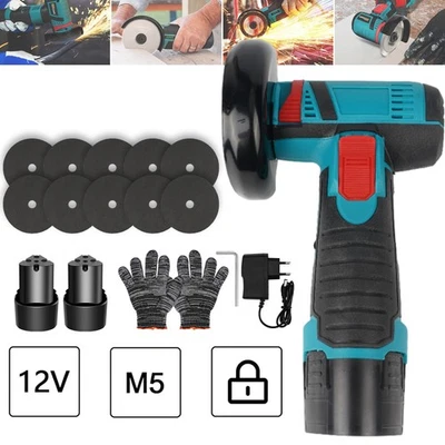 12V 19500RPM Winkelschleifer Akku Trennschleifer Schleifmaschine Flex mit 2Akkus - Bild 1 von 4