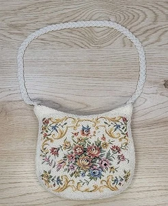 Borsa da sera magica arazzo perline bianco con tracolla chiusura a scatto - Foto 1 di 15