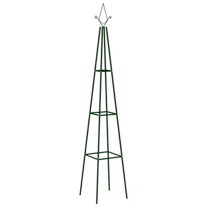 Garden Climbing Plant Racks Set of 2 Dark Green Iron Support Trellis 76 Inches - Picture 1 of 5