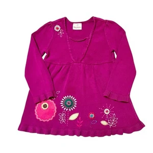 Hanna Andersson Knit Floral Sweater Dress Size 5 - Picture 1 of 8