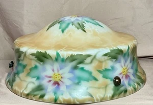 Art Deco Spritzdekor Opaline Large Plaffonier Shade 1920s Flycatcher - Picture 1 of 16