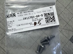 QTY 5 NEW TESLA Screw Torx M5 x 12 Truss Head T25 1011784-00-B - Bild 1 von 1