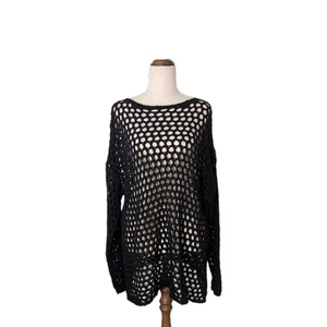 Zulu and Zephyr Black Crochet Beach Cover Up Dress AU 14 US 10 New With Tags - Picture 1 of 8