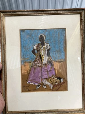 Max Epstein Painting Art 1955 Baiana Original - Image 1 of 4