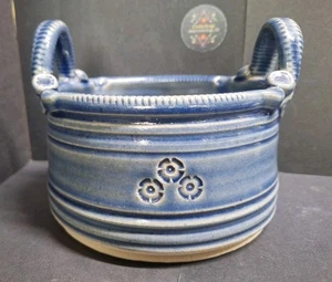 St Agnes Pottery 2 Handled Bowl/Basket Possibly John Vasey Ref#26 - Picture 1 of 18