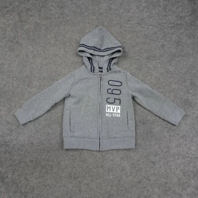 OshKosh BGosh Hoodie Boys 2T Gray Sweatshirt Full Zip MVP Pocket Long Sleeve - Image 1 of 4