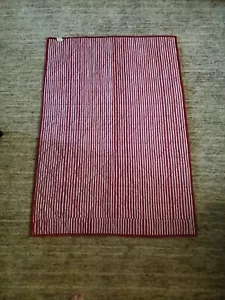 Pottery Barn Kids Crib Toddler Bed Quilt 50 x 36 inches White & Red Striped F5 - Picture 1 of 4