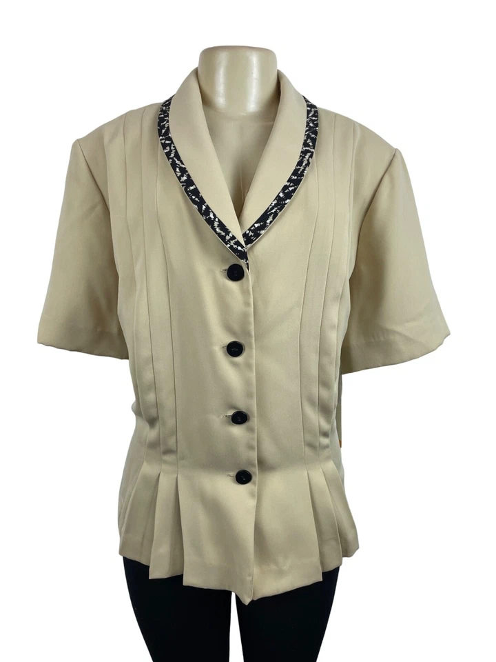 Danny & Nicole женщин желтовато-коричневый шаль воротник пеплум талии блузка размер 24W-новый с Ярлыками - Изображение 1 из 4