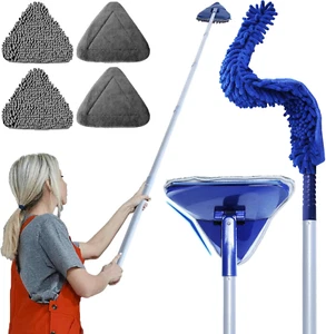 Wall Cleaner Mop with Fan Duster, Baseboard Cleaner Tool with Long Handle 82... - Picture 1 of 1