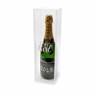 Clear Wine Bottle Gift Box Champagne It's A Girl Baby Shower Present Keepsake - Picture 1 of 2