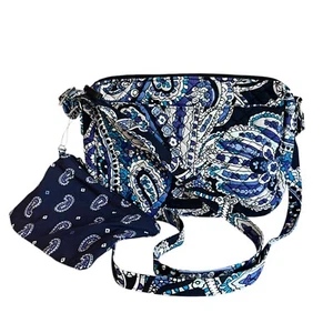 Vera Bradley Bandolera Cartera y Bolsa de Maquillaje Set de 2 Piezas Noche Profunda Paisley NUEVO - Imagen 1 de 14