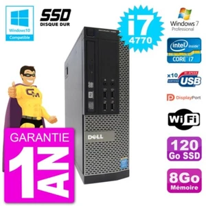 PC DELL 7020 SFF Intel i7-4770 RAM 8Go SSD 120Go DVD Burner Wifi W7 - Afbeelding 1 van 4