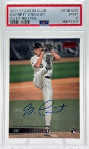 Garrett Crochet 2021 Topps Stadium Club Red Foil Rookie Auto /50 RC PSA 9 POP 1 - Picture 1 of 2