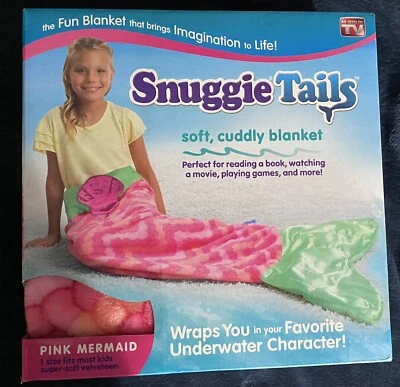 Manta suave y mimosa Snuggie Tails ROSA sirena brillo brillante como se ve en la televisión Foto 1 de 2