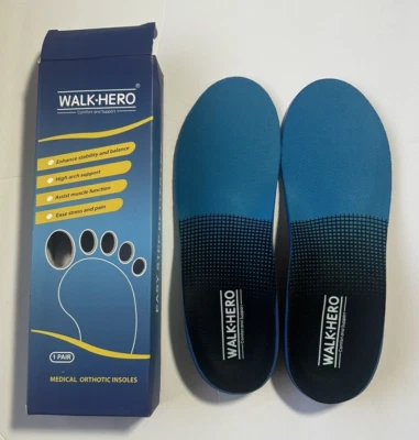 Palmilhas Walk Hero Medical Orthotic tamanho masculino 5-5 1/2 feminino 7-7 1/2 - Imagem 1 de 4