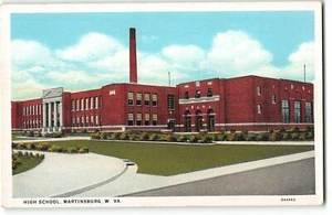 High School, Martinsburg, West Virginia - 1930 Curt Teich Postcard - Bild 1 von 2
