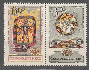 CZECHOSLOVAKIA 1962 **MNH SC#1129+1128 pair, “PRAGA 1962" World Exhib. Stamp - Picture 1 of 1