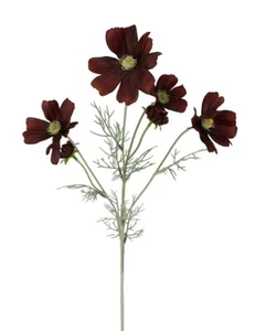 Artificial Rust Color Flowers Cosmos Spray 60cm For Wedding & Home Decor - Picture 1 of 4