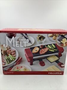 récolte Raclette and Fondue Maker Melt Red/Yellow with recipe From Japan