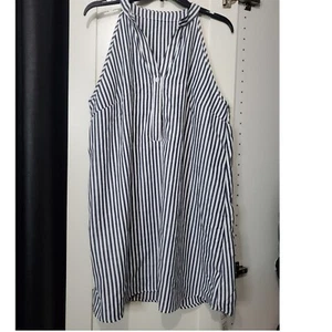 NWT ZStriped Halter Dress Casual Sleeveless Summer Beach Cover Up Dress - Picture 1 of 7