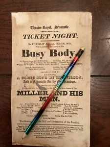 Georgian Playbill Flyer Theatre Royal Newcastle 1825 Busy Body - Picture 1 of 2