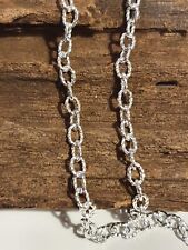 Twisted Belcher Sterling Silver Anklet - Extra Large Ankle Chain 8.5' - 12.5"