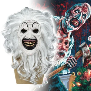 Terrifier Killer Art The Clown Mask Halloween Scary Joker Full Head Mask Latex - Picture 1 of 11