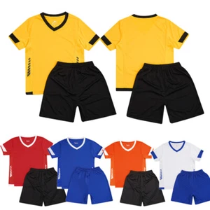 Unisex Kids Set Short Sleeve Tracksuits Football Outfit Training Sportswear - Picture 1 of 57