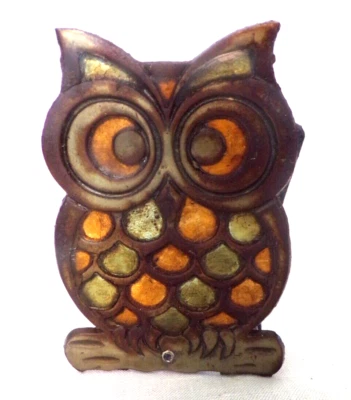 Servilletero de hierro fundido vintage vitral Búho años 60-70 retro, Grannycore Foto 1 de 4