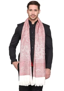Para hombre Diseño de Cachemira Cachemira Tejido Mezcla de Lana de Polietileno Chales Estola Envoltura Blanco - Imagen 1 de 4