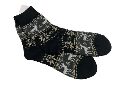 Mujeres Crew Cálido Térmico Lana Merino Reno Fair Isle Diseño Bota Calcetines holgados Foto 1 de 4