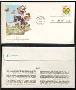 LOVE FIRST DAY ISSUE ENVELOPE - SAN FRANCISCO, CA POSTMARK - JAN. 30, 1987 - Picture 1 of 3