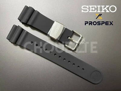 Seiko SBBN033, 7C46-0AG0, SBBN031, SBBN045 22mm Black Silicone Watch Strap Band - Image 1 of 4