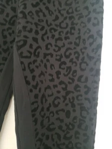 Marks And Spencer 10 Black Leggings Leopard Print Jacquard Excellent Condition - Picture 1 of 8
