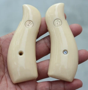 NEW GRIPS FOR S&W K, L FRAME ROUND BUTT MODEL 66, 686 RESIN IVORY NICE VTG GOLD - Picture 1 of 12