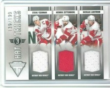 11/12 Titanium Steve Yzerman Zetterberg Lidstrom Hat Tricks Jersey #'ed 139/199