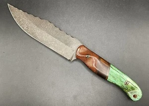Half Face Blades Crow Scout Dyed Green Giraffe Bone Hawaiian Koa Natural Micarta - Picture 1 of 10