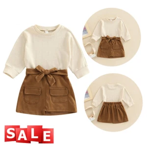 Toddler Baby Girls Kids Long Sleeve T-shirt Tops Skirt Dress Outfits Set Clothes - Picture 1 of 9