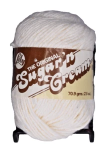 Lily Sugar'n Cream Yarn - 1 White - 100% Cotton, 4 Ply, Worsted, 2.5 oz - Picture 1 of 5
