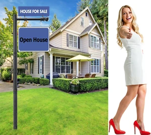 100" H Portable Sturdy Pole Holder w/anchor for Outdoor Sign post Banner display - Picture 1 of 9
