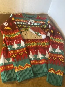 Blizzard Bay Christmas Taco Ugly Sweater New Men’s Small - Picture 1 of 8